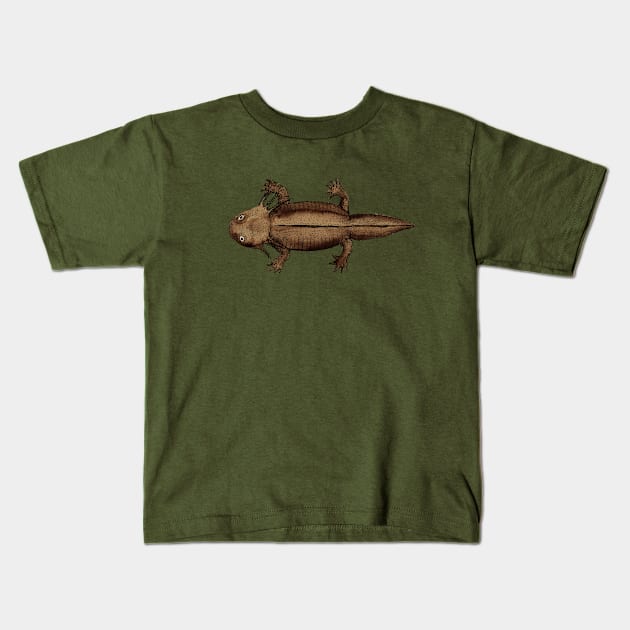 Axolotl Kids T-Shirt by djrbennett